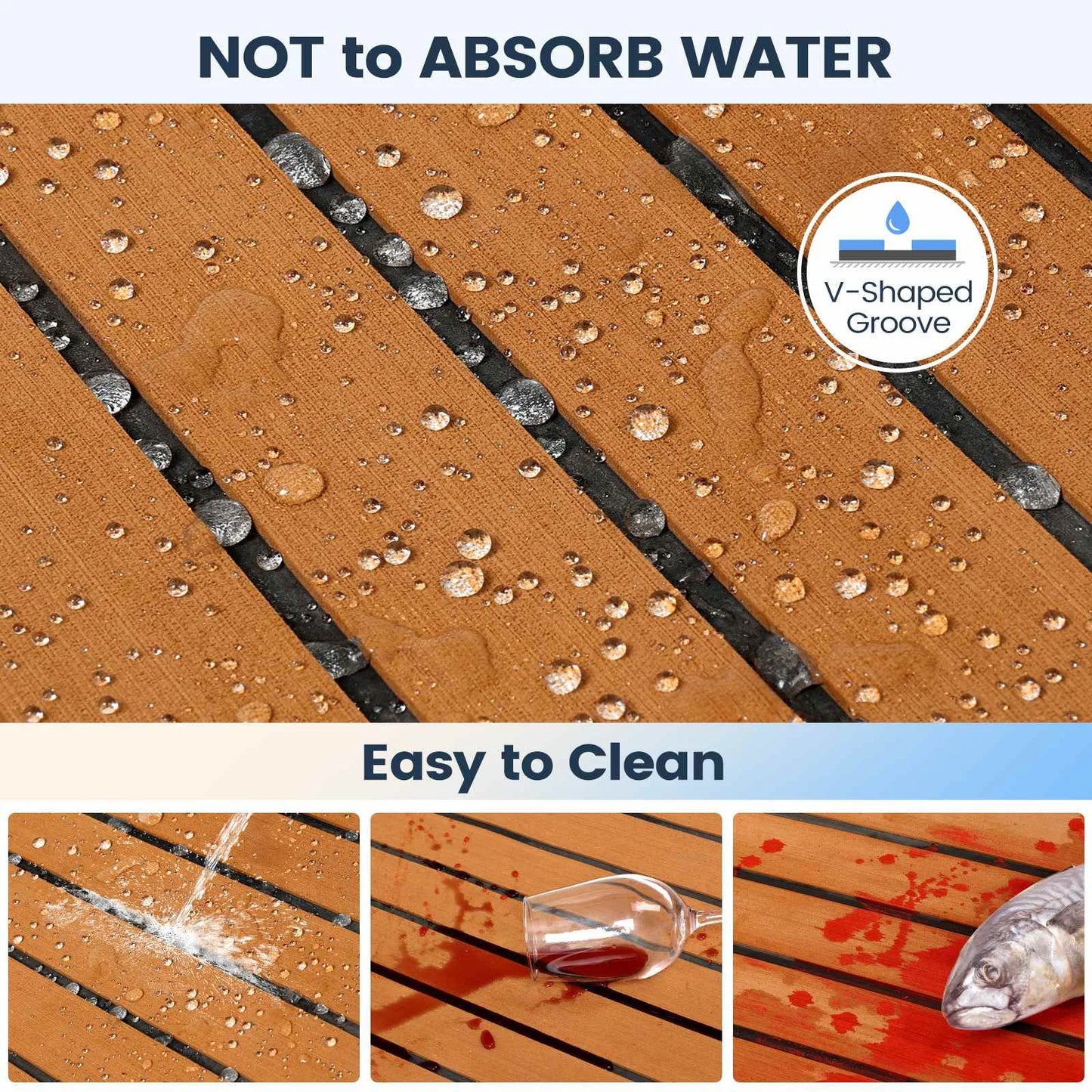 EVA Teak Decking Sheet For Yacht Self Adhesive Flooring Mat
