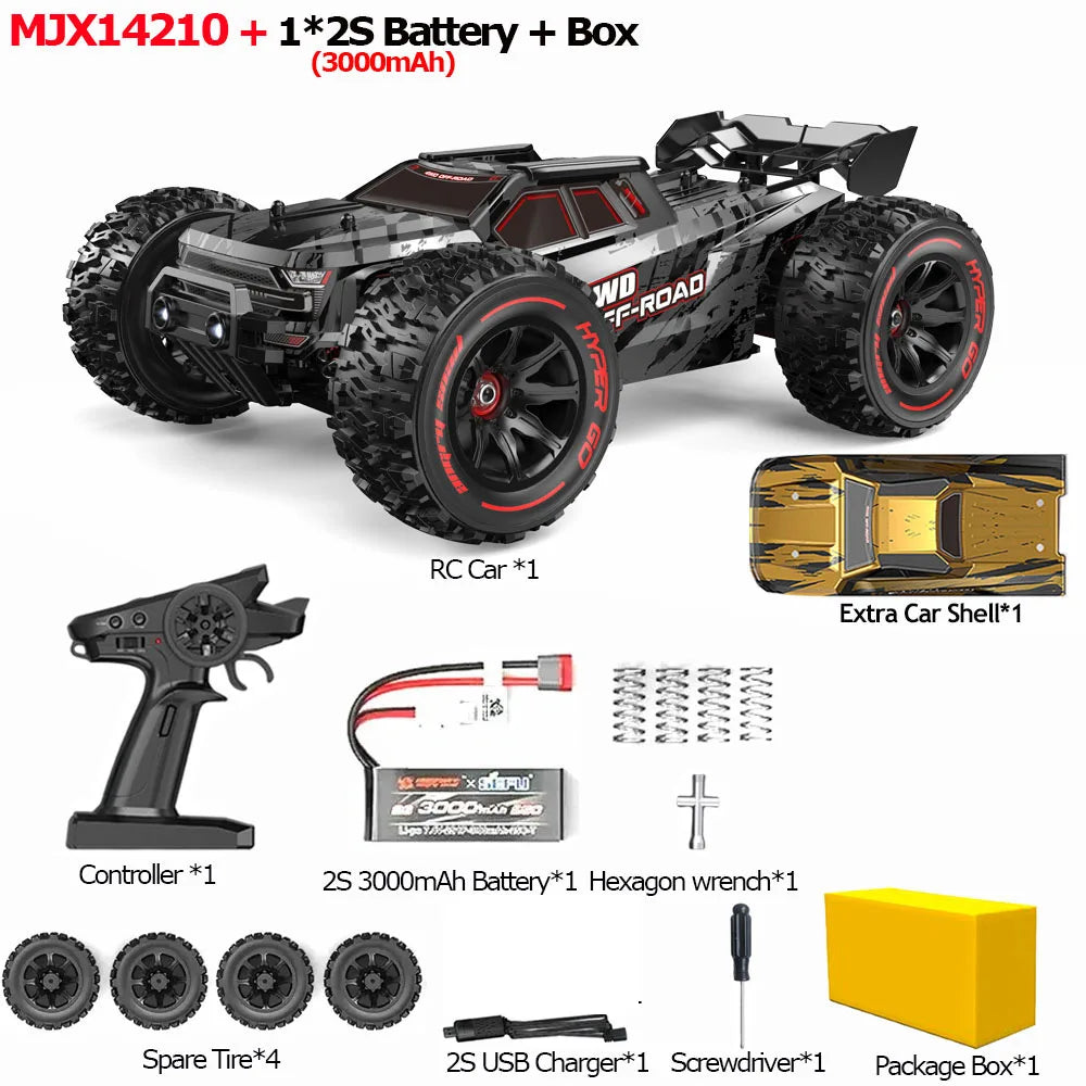 HYPER GO 75km/h MJX 14209 14210 V3.0 1/14 RC Car Brushless 2.4G Remote Control 4WD Off-road Racing RC Truck Electric Hobby Toy