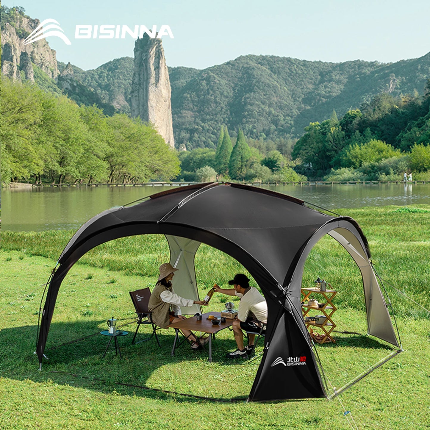 BISINNA Outdoor Camping Dome Tent Large Round Garden Awning