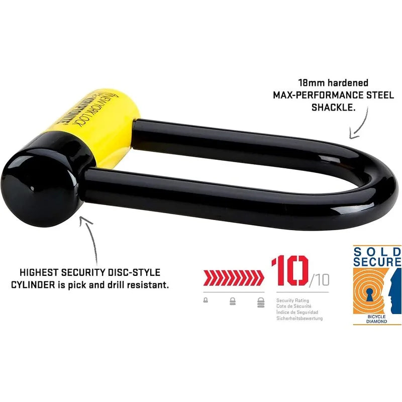 Kryptonite New York FAHGETTABOUDIT Mini Bike U-Lock, Heavy Duty Anti-Theft Bicycle U Lock Sold Secure Gold