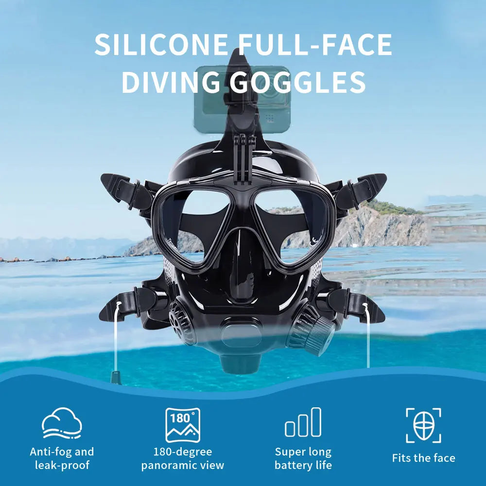 Scuba Mask With Air Tank System 1L Full Face Mask Kit