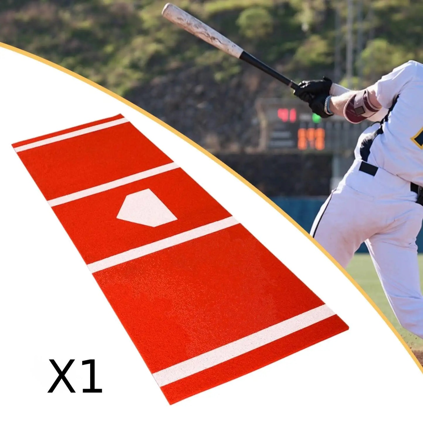 Foldable Baseball Softball Hitting Mat Batting Practice Stance Trainer Non Slip Surface for Indoor Outdoor Equipment