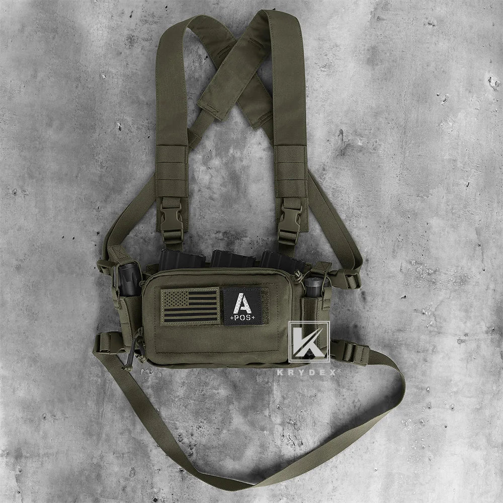 Krydex D3CR Tactical Chest Rig Ranger Green Mag Pouch