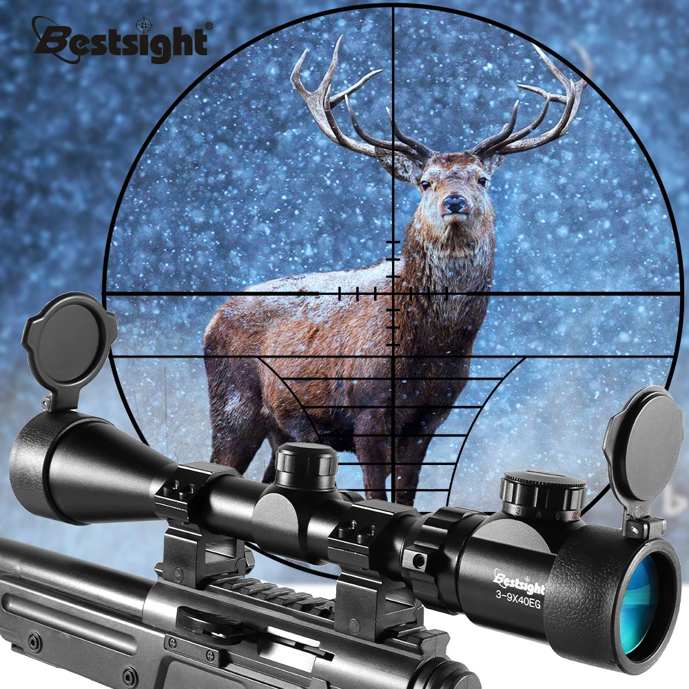 Riflescope 3 9x40 Red Green Illuminated Mil Dot With Mounts