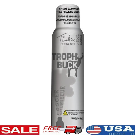 Synthetic Trophy Buck Urine Deer Lure Fogger 5oz Adjustable Spray Rate Long-Range Attractant Pure Scent Hunting Gear