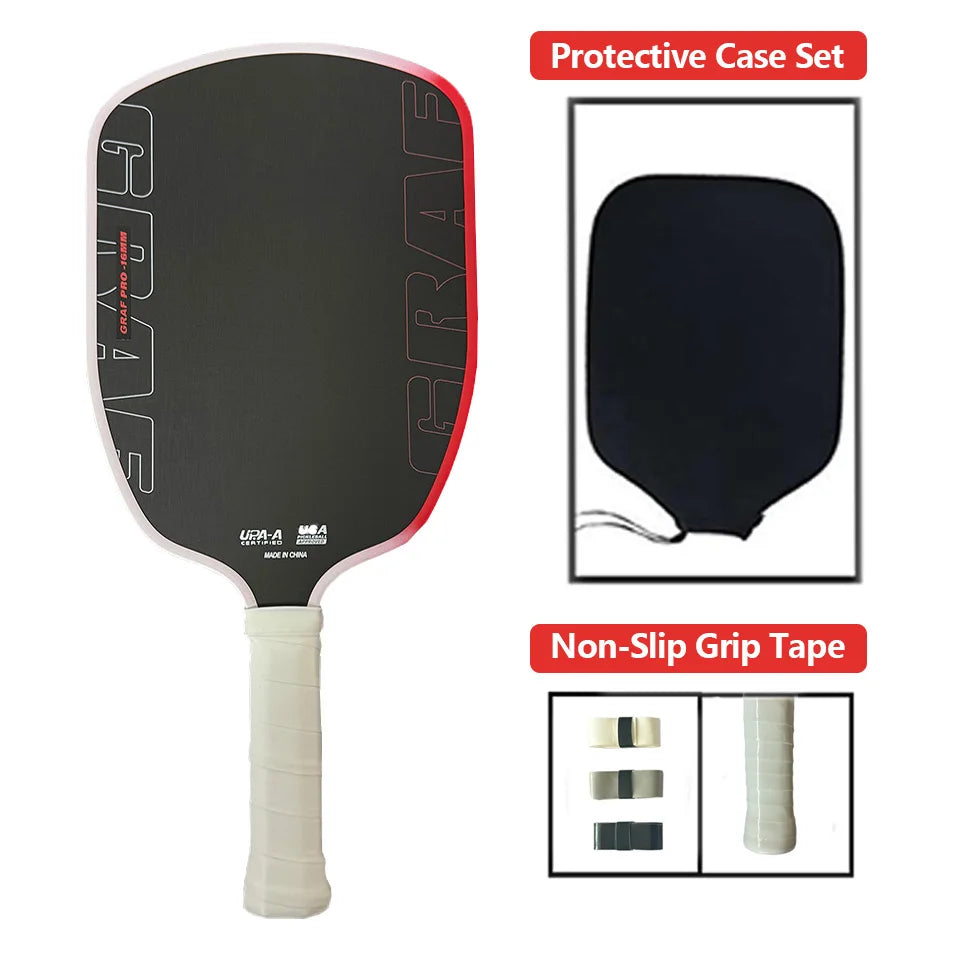 Agassi pro IV Pickleball Paddle 16mm Gen 4 TFP Foam Core T700 Carbon Fiber Ergonomic Grip Design for Increased Power And Spin