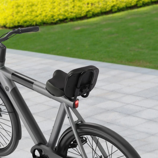 Back Cushion With Saddle & Frame Adjustable Back Cushion Bicycle Tricycle Saddle Seat Comfortable Riding Black