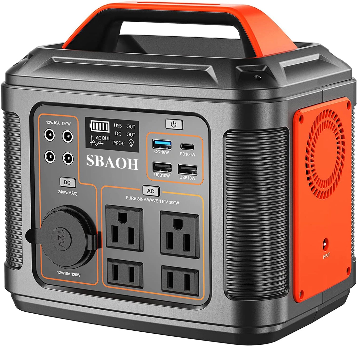 SBAOH P302 Portable Power Station 300W 296Wh Outdoor Solar