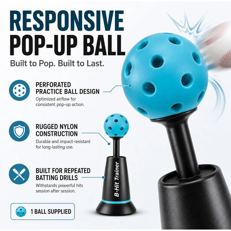Baseball Hitting Trainer Three-wave Durable Nylon Baseball Server Popper Batting Training Strength Softball Practice Stick