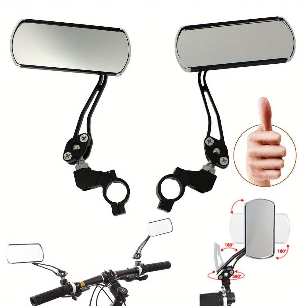 Adjustable Rotatable Bicycle Rear View Mirror On Handlebar