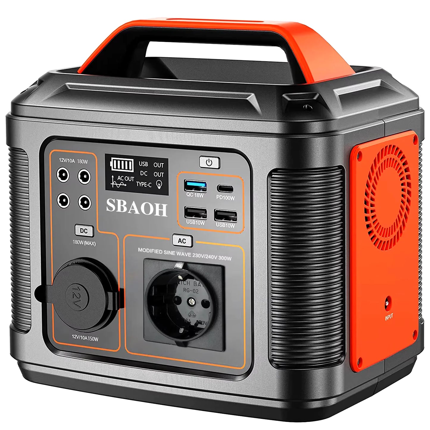 SBAOH P302 Portable Power Station 300W 296Wh Outdoor Solar