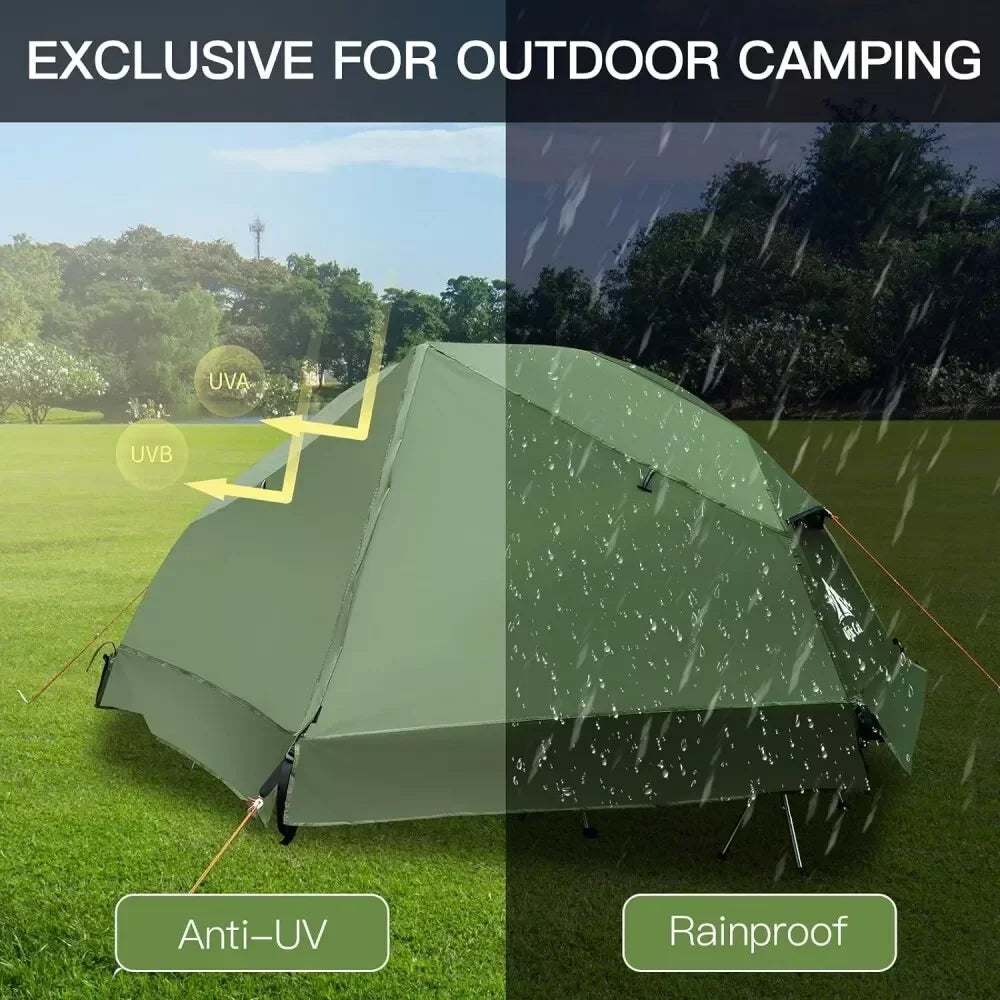 Night Cat Camping Cot Tent Waterproof 1 Person Off Ground