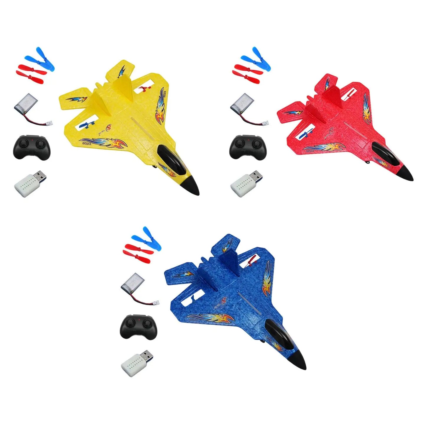 Foam RC Airplane Toy Rechargeable Remote Control Plane with Gyro Night Flight LED Glider for Children Adult Training