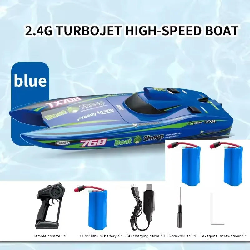 2.4G Brushless RC Speedboat 40CM Large Remote Control Turbojet Speedboat Ship 30km/h High Speed Watercraft Toys for Children Toy