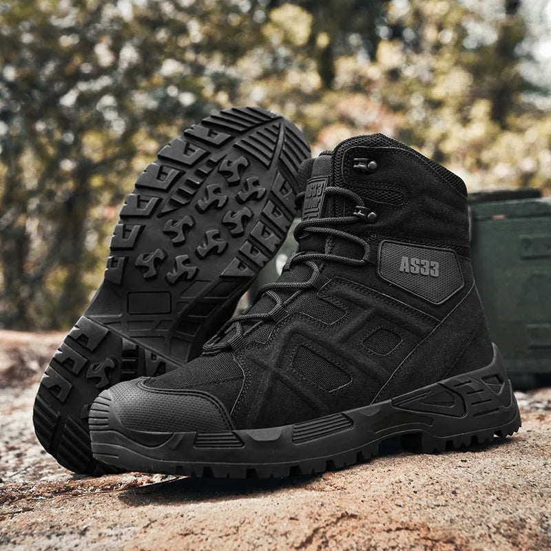 Male Camping Training Shoes Combat Desert Ankle Boots Outdoor New Army Tactical Boots Men Summer Climbing Military Hiking Boots