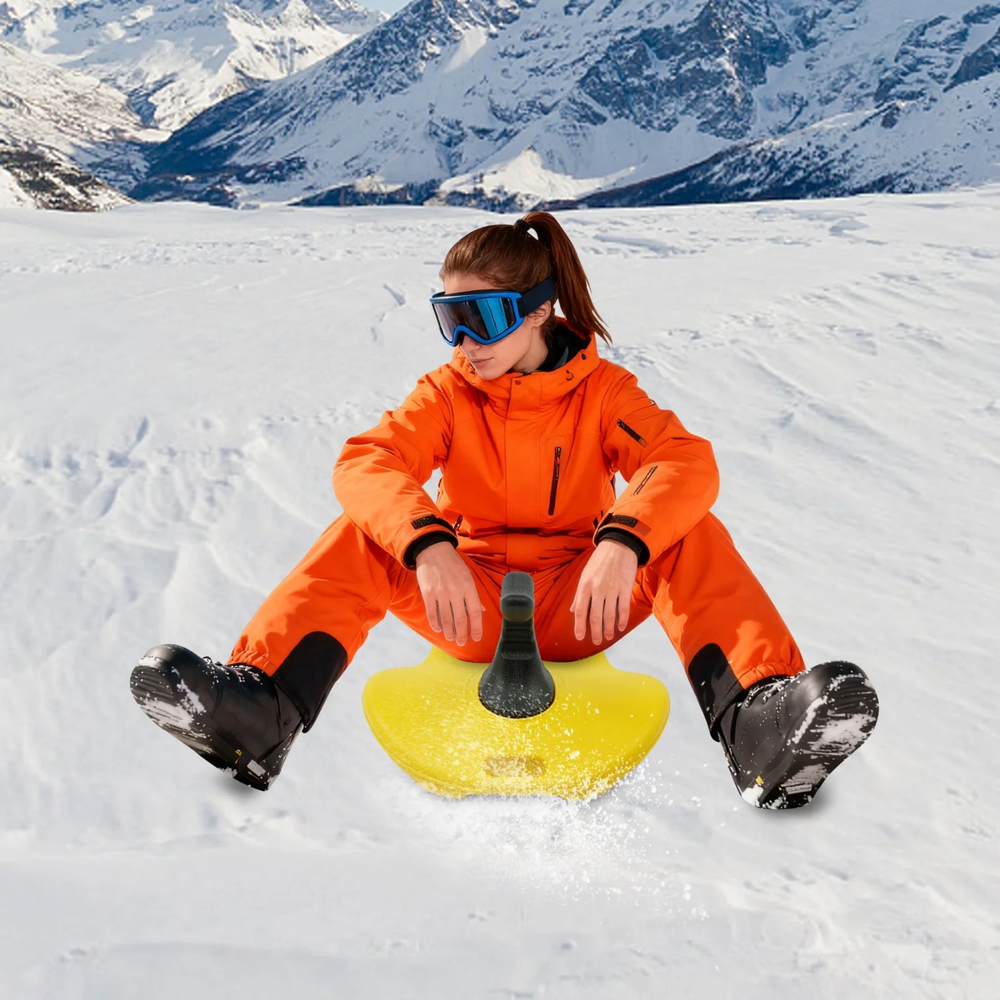 Outdoor Portable Sledding Snowboard With Pull Rope And Ergonomic Handle