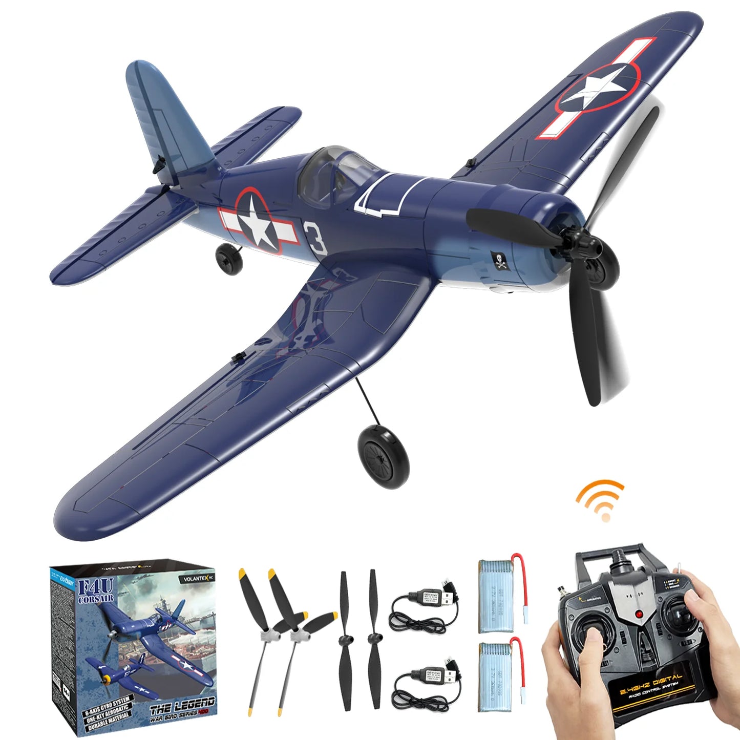 Volantex RC Plane F4U Corsair 4 Channel One Key Aerobatic