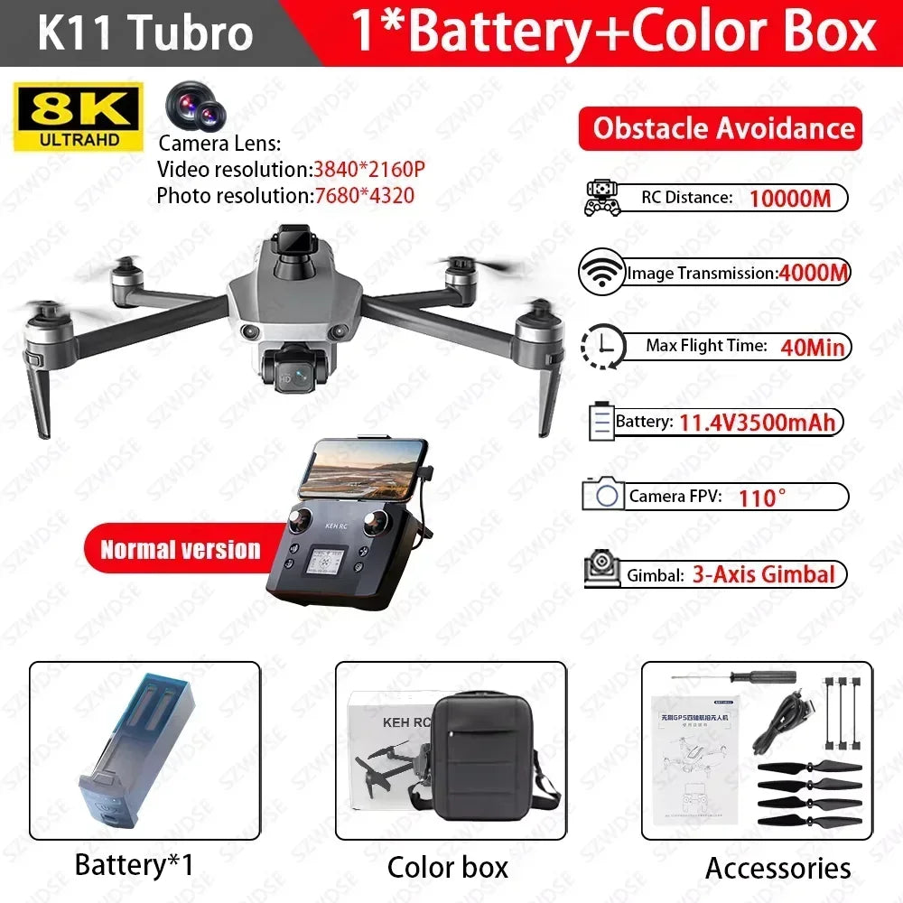 Cole K11 Turbo Drone Aerial 8K HD Dual Camera With Airdrop