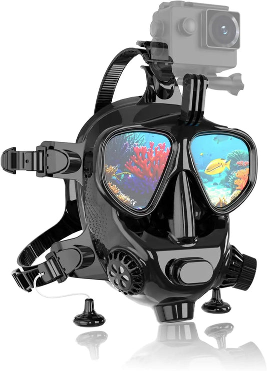 Full Face Dive Mask 180 Degree View With Camera Mount