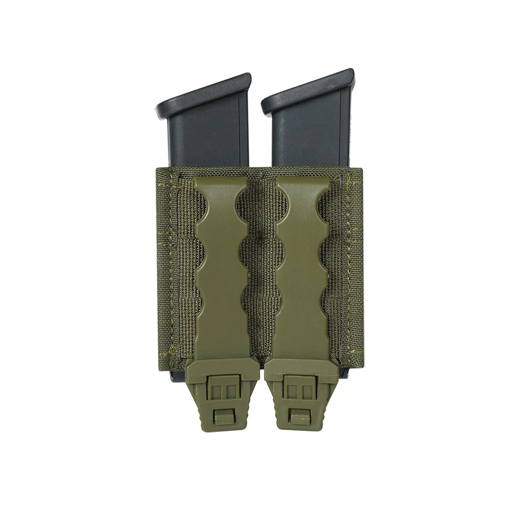 OPHIDIANTAC FAST 9MM Single/Double Mag Bag MOLLE Mag Pouch  Hunting CS Games Air soft Holder With Nylon Support Clip