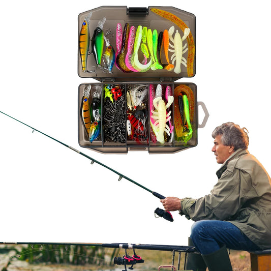 APWIKOGER Fishing Lures Set Soft And Hard Bait Kit Ocean