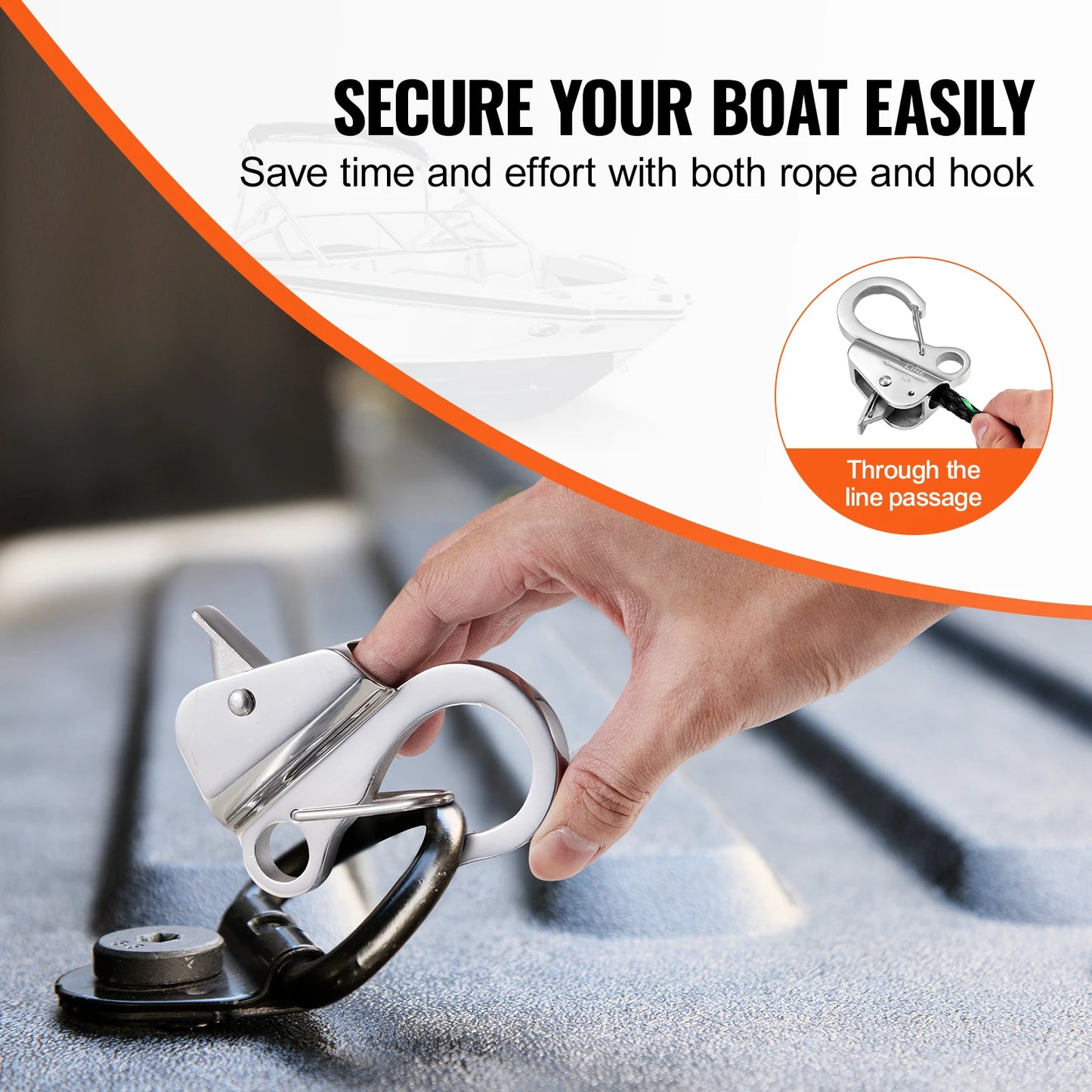VEVOR Boat Anchor Hook 304 Stainless Steel Holds 3700 Lbs