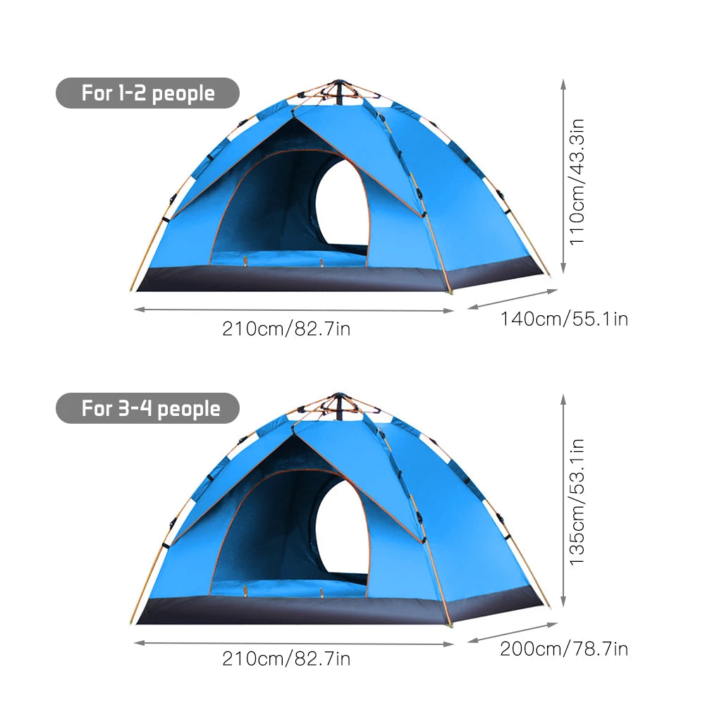 Outdoor Pop Up Tent Water Resistant Portable Camping Family