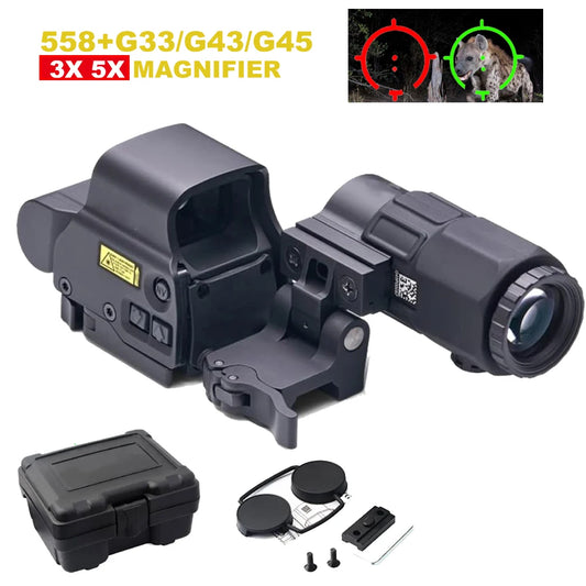 558 Holographic Collimator Sight Red Dot Optic With Rail