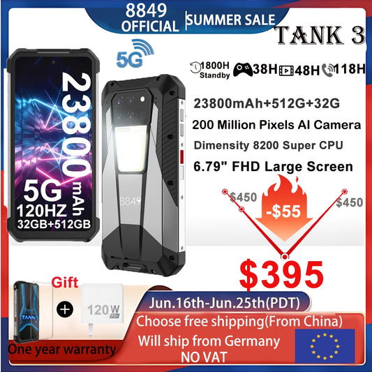 8849 Tank 3 Dimensity 8200 5G Rugged Smartphone 32GB 512GB