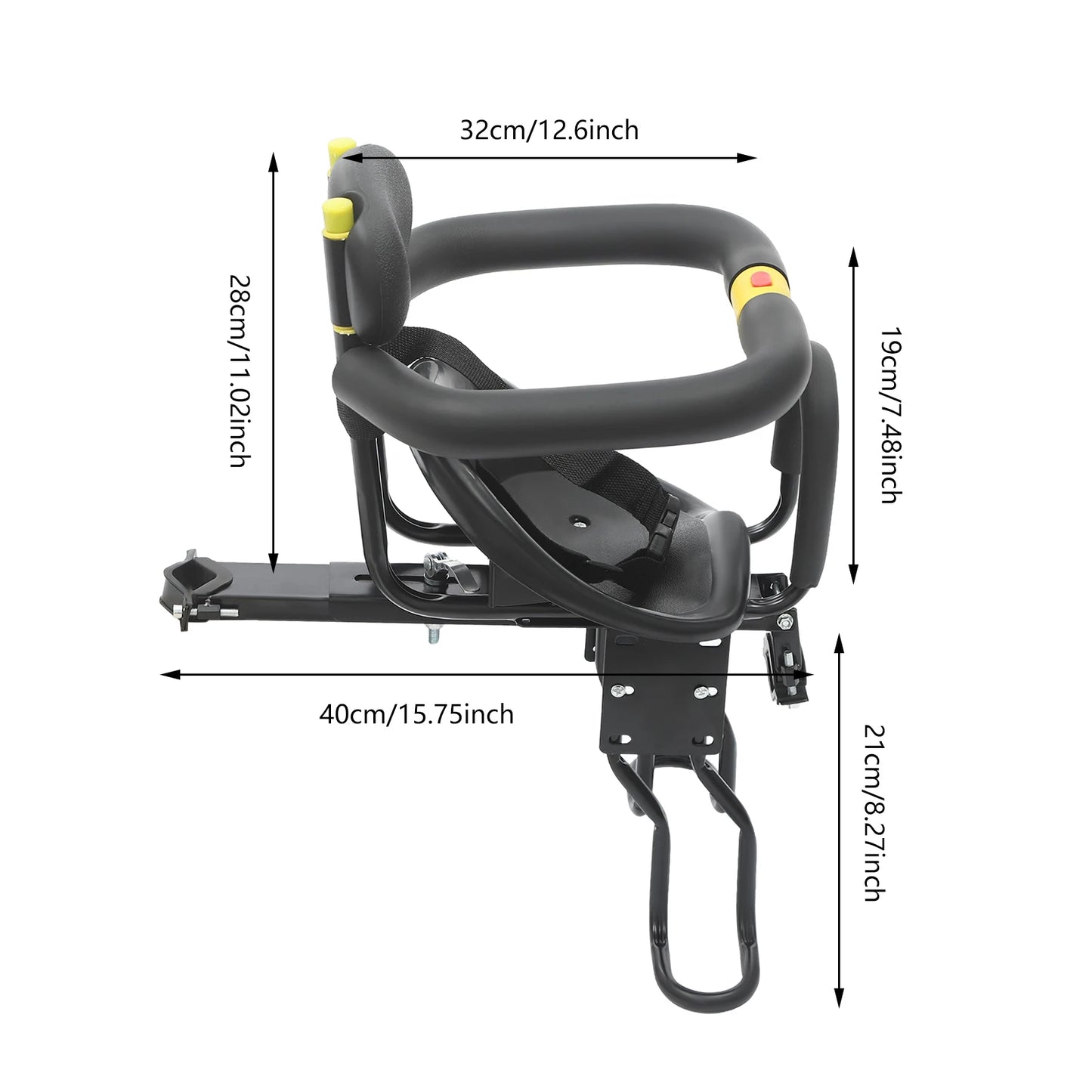 Universal Fit Front-mounted Mountain Bike Seat Adjustable Bike Safety Seat Load Up to 35kg