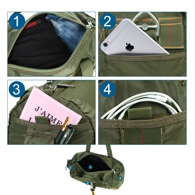LQARMY Tactical Parachute Duffle Bag 1000D Nylon Crossbody