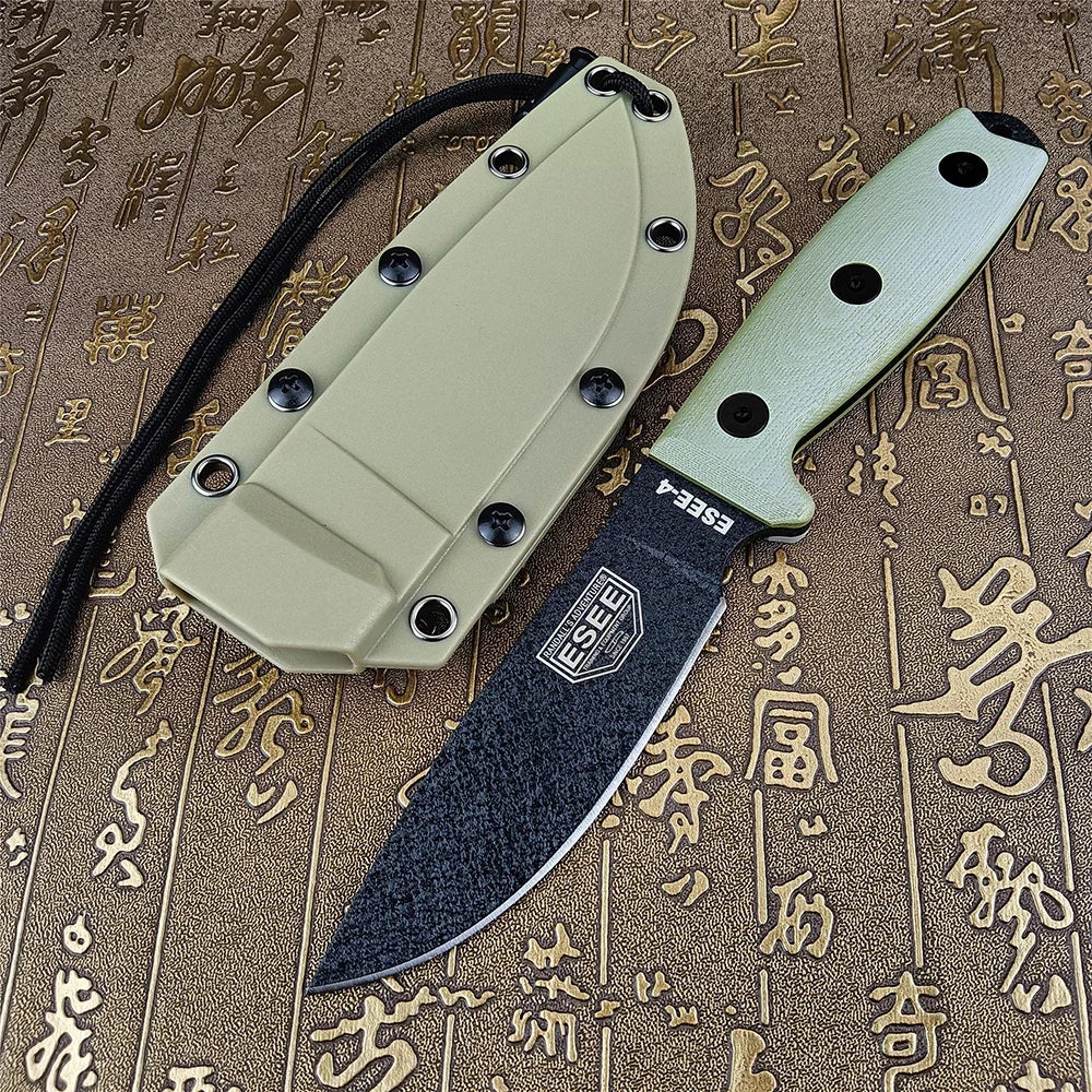ESEE-4 Multifunctional Outdoor Camping Hunting Fixed Knife with Kydex Sheath G10 Handles S35VN Wild Survival Knife EDC Tools