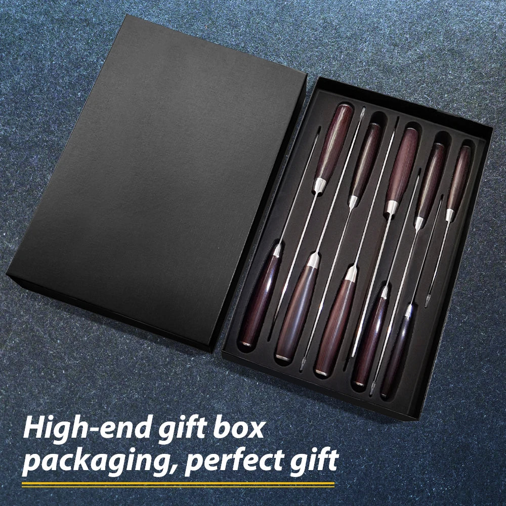 10pcs Kitchen Knives Set Laser Damascus Pattern Chef knife Ultra-Sharp Santoku Cleaver Slicing Utility Kitchen Knives Tool