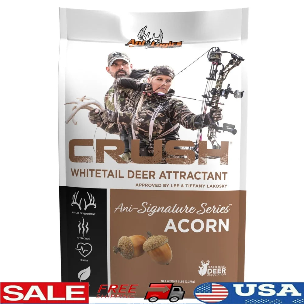 Crush Acorn Granular Deer Attractant 5 lb Nutty Flavor Scent Healthy Minerals Immune Boosting Properties Hunting Scouting Trophy