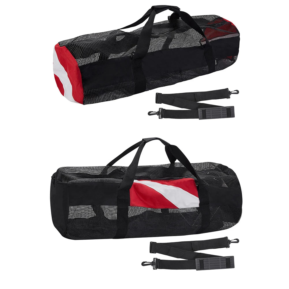 Extra Large Scuba Diving Mesh Tote With Adjustable Strap