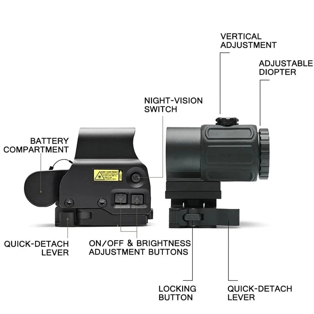 558 Holographic Collimator Sight Red Dot Optic With Rail