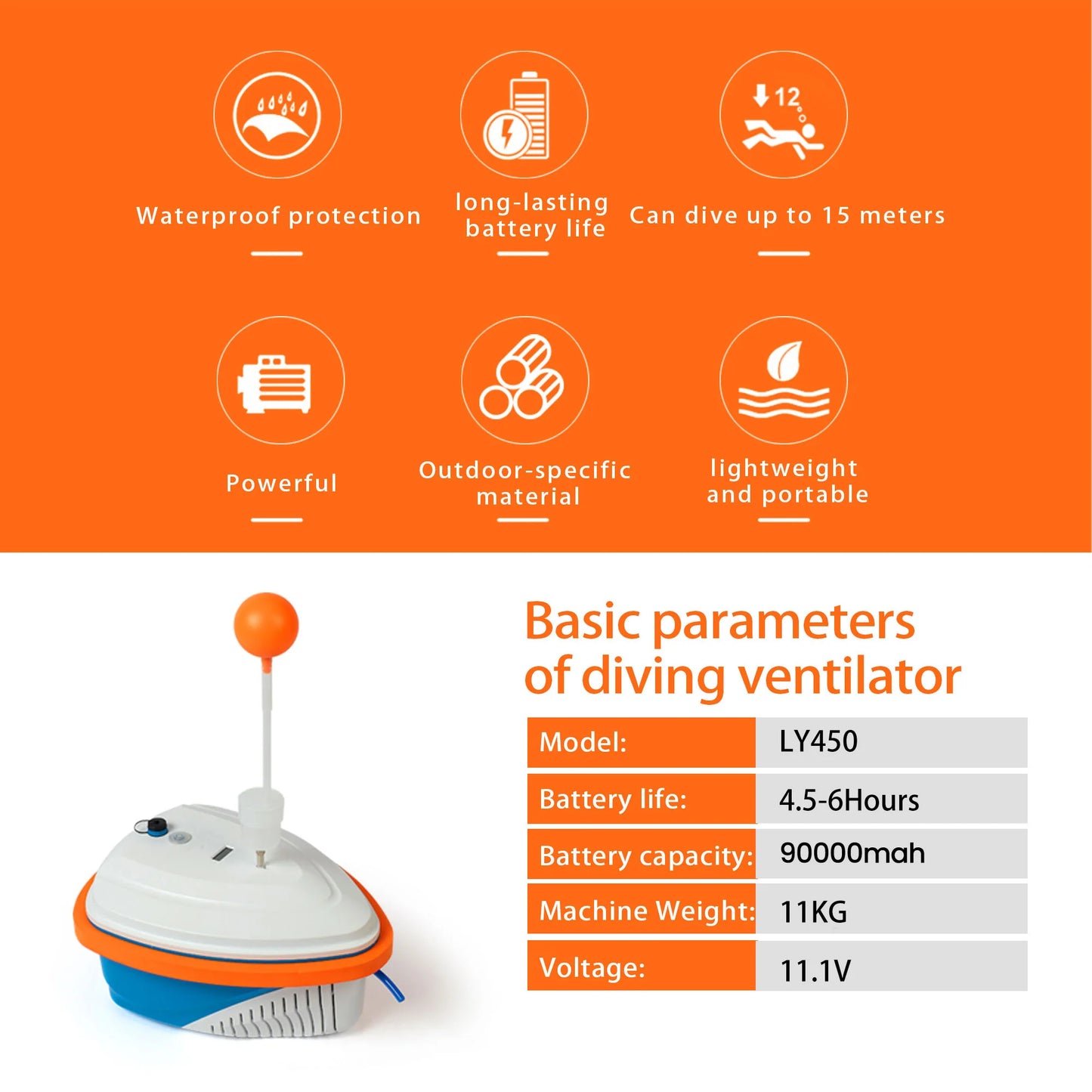 New Upgraded Scuba Diving Ventilator Portable Regulator 15m