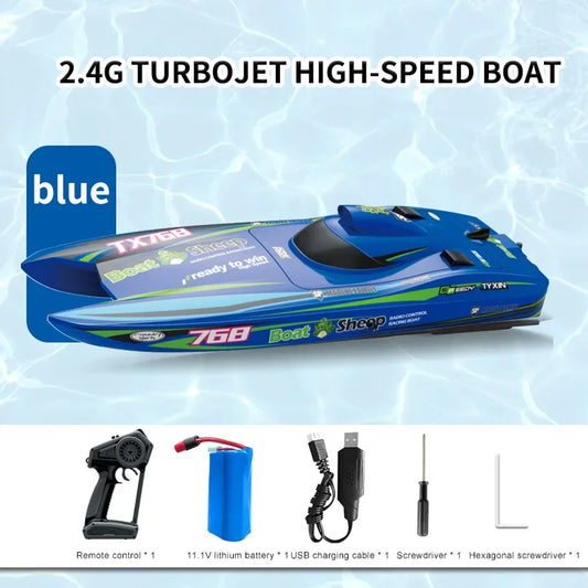 JIKEFUN TX768 Brushless RC Boat 2 4G Remote Control Speedboat