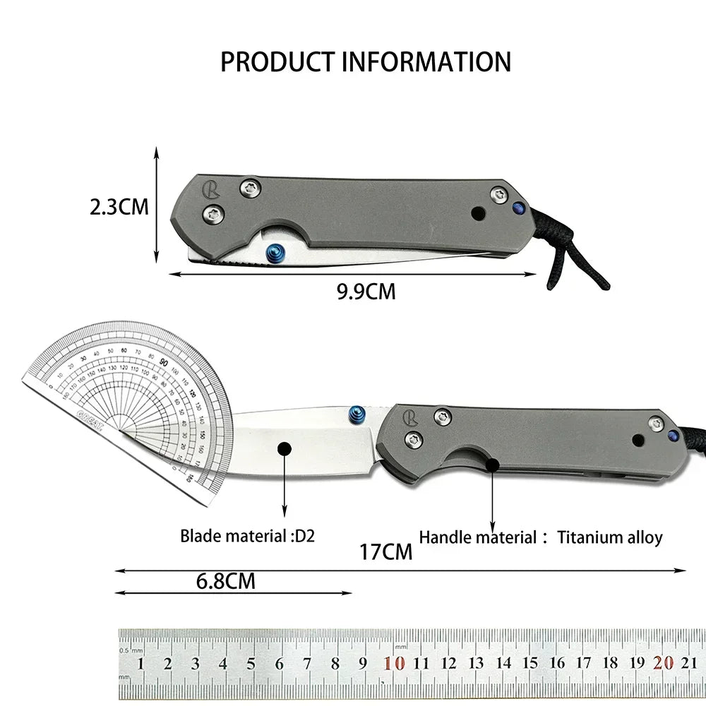 Chris Reeve D2 Folding Pocket Knife Titanium Alloy Handle