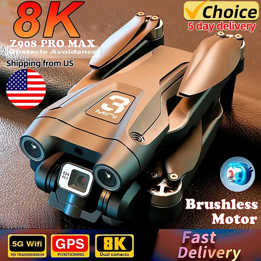 Z908 Pro Max GPS Drone Brushless 8K Dual Camera Optical Flow