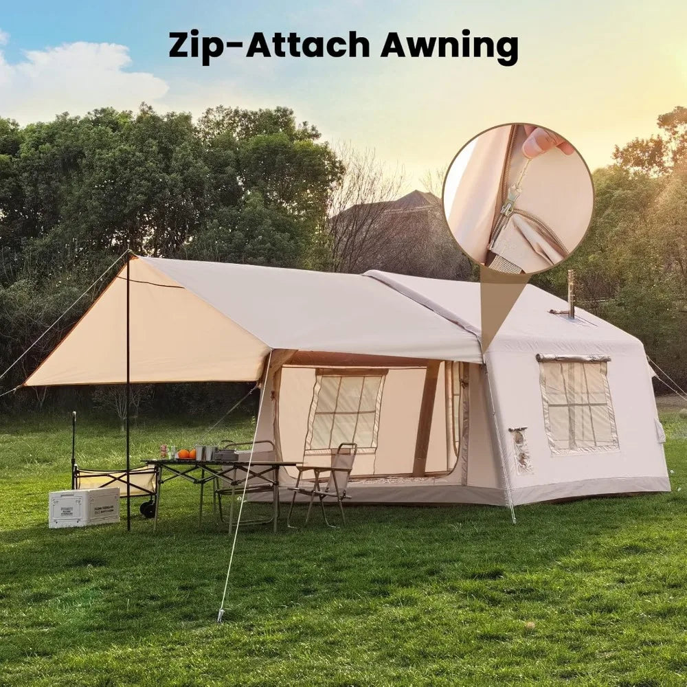 Inflatable Tents for Camping, Blow Up Tent with Hand Pump, Easy Setup Inflatable Hot Tent with Stove Jack, Waterproof Oxford Air