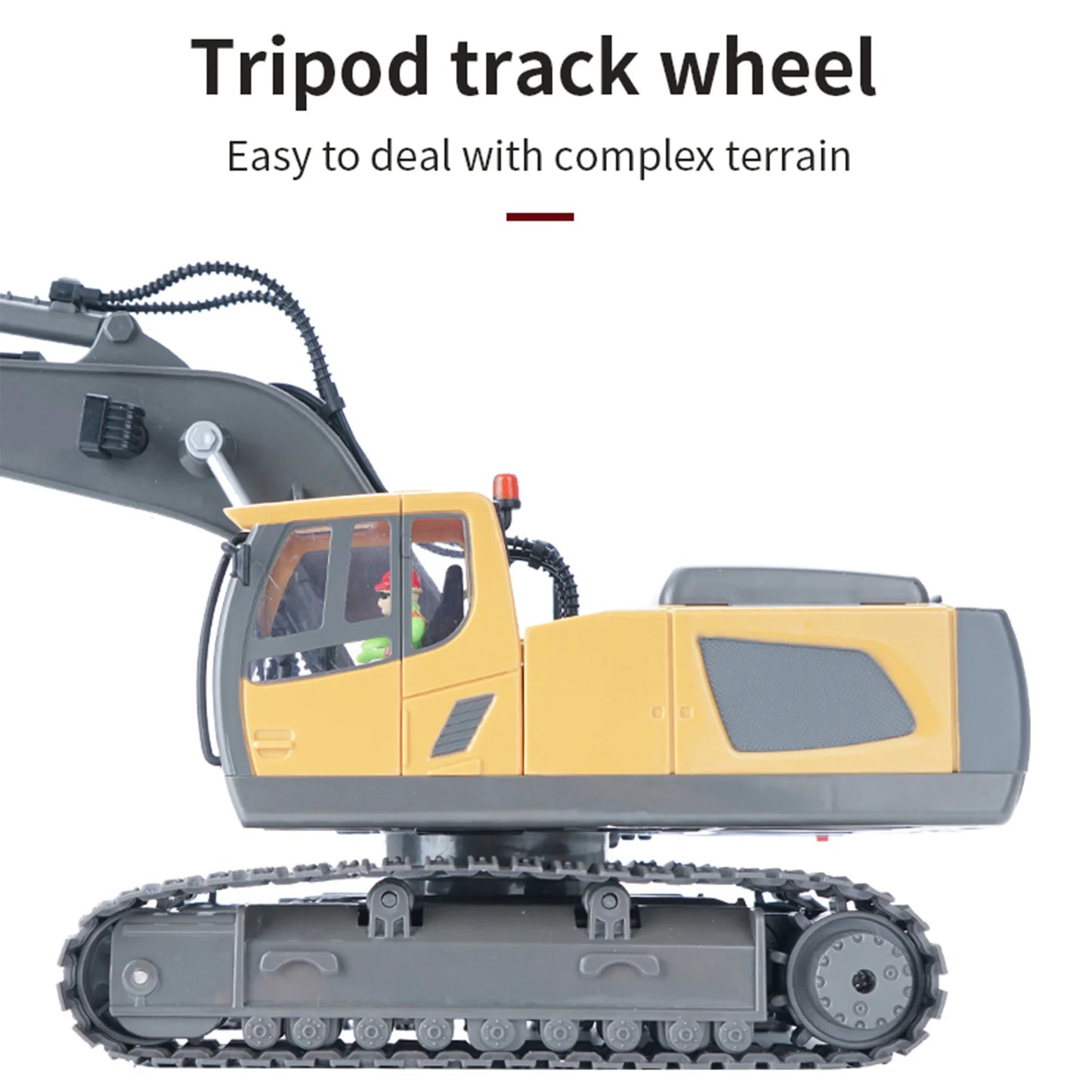 RC Excavator 1/20 2.4GHz 11CH RC Construction Truck Engineering Vehicles Educational Toys for Kids with Light Music