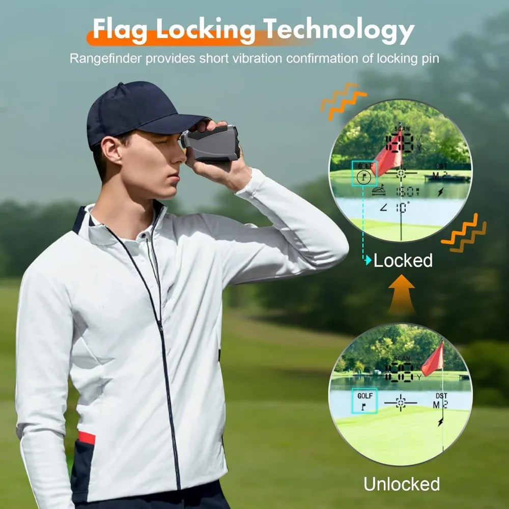 Golf Rangefinder 8x Magnification Flagpole Lock Magnetic