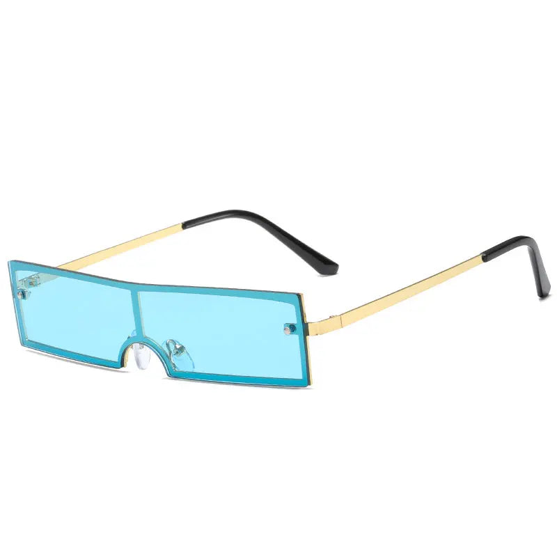 Rectangular Sunglasses Narrow Metal Frame UV400 Unisex