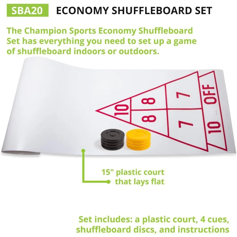 Champion Sports Shuffleboard Set: Indoor Outdoor Game
