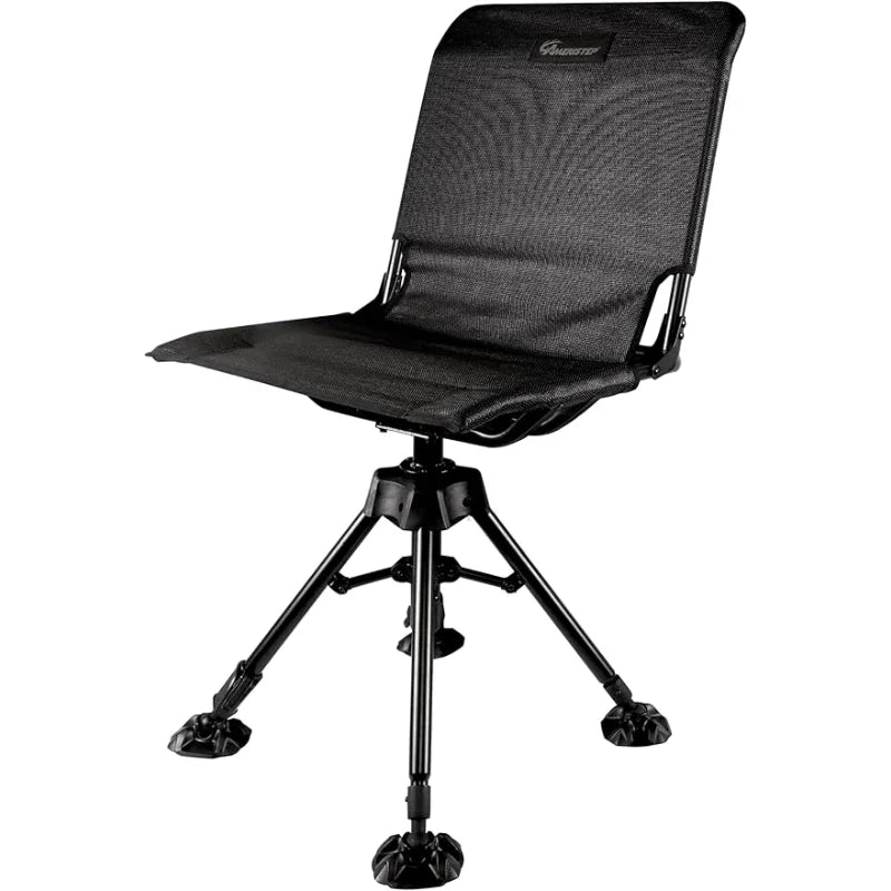 Ameristep Portable Folding Design Hunting Lightweight Heavy-Duty 360 Silent Swivel Blind Chair, Black
