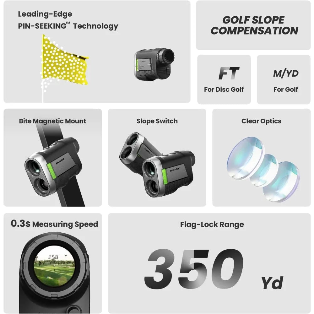 Golf Incline Rangefinder Removable Battery 1100 Yards