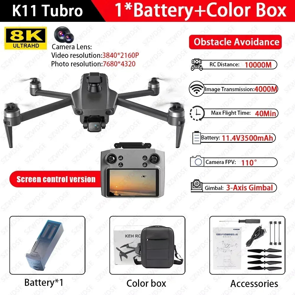 Cole K11 Turbo Drone Aerial 8K HD Dual Camera With Airdrop