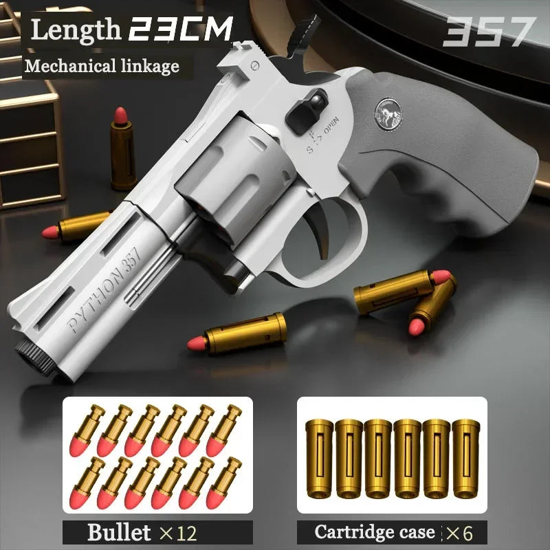 Revolver Soft Bullet Toy Gun Mechanical Repeating 357 Pistol Shell Throwing ZP5 Boy Non Injury Fighting Weapon Toy Gift
