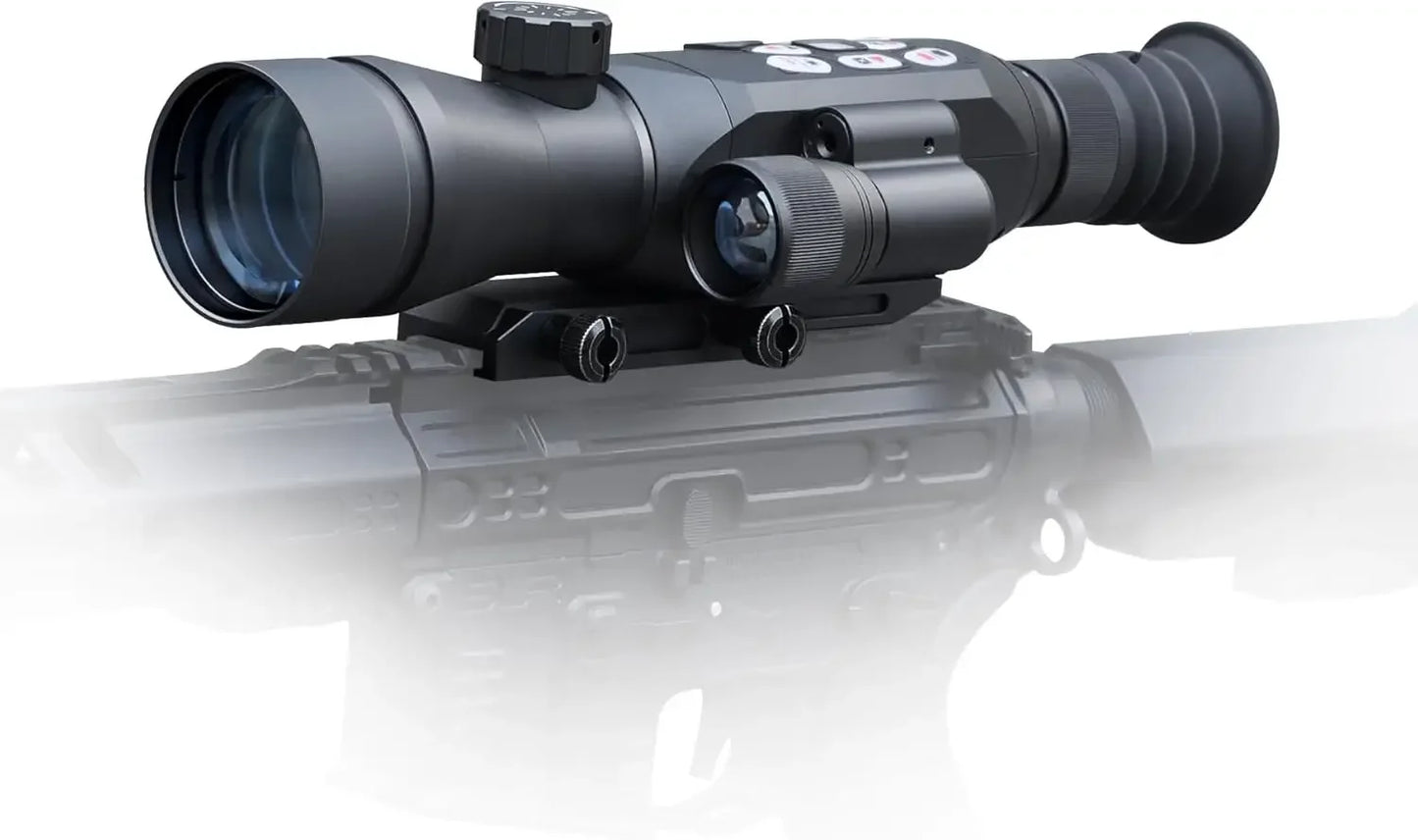 300 Yards Infrared Night Vision Scopes for Rifles with IR Illuminator, 4X Digital Zoom, 50MM Lens Hunting Range
